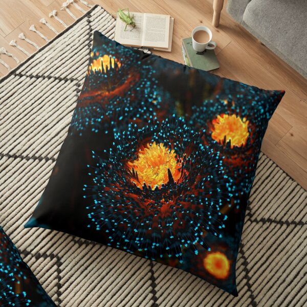 Electric Dahlia Floor Pillow