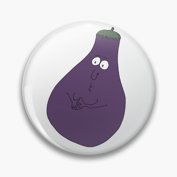 Item preview, Funny Eggplant Quirky Veggie Gang Cartoon – Cute Kawaii Food Sticker Meme Art designed and sold by MyxaART.