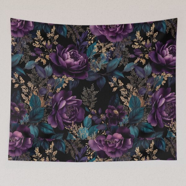 Item preview, Amethyst Midnight Garden | Purple Peony Floral Pattern | Luxury Botanical Flower Design designed and sold by GalleryPeak.