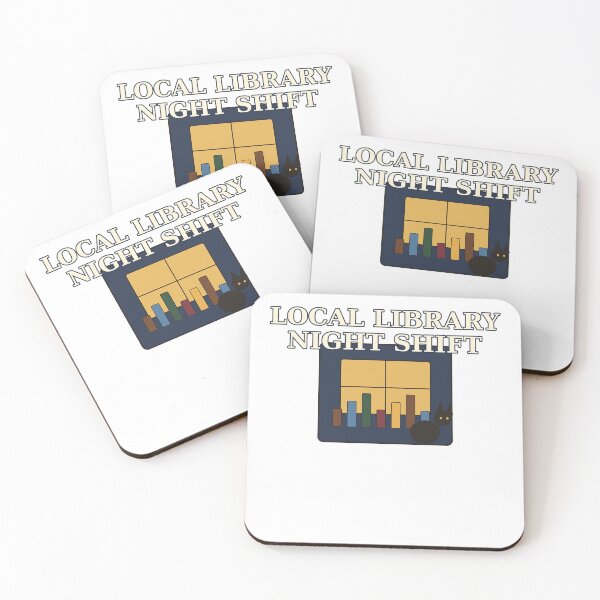 Item preview, Local Library Night Shift – Cozy Black Cat Library Design designed and sold by Cozy Oddities Studio.