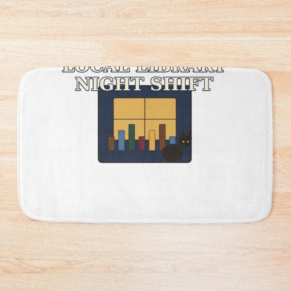 Item preview, Local Library Night Shift – Cozy Black Cat Library Design designed and sold by Cozy Oddities Studio.