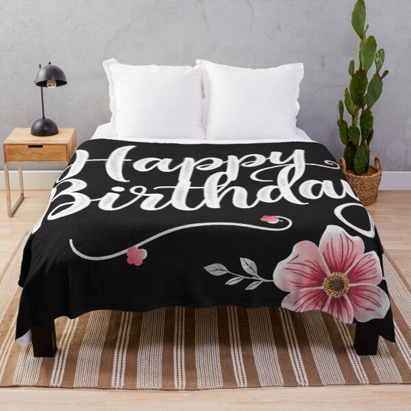 Item preview, Black Pink Floral Birthday Card designed and sold by IntelliMindDesigns.