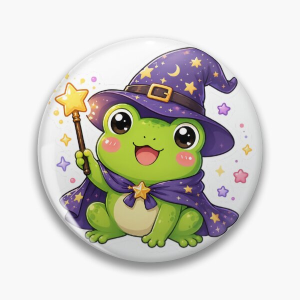 Item preview, Kawaii Wizard Frog Sticker – Magical Frog Mage designed and sold by PixelMood Stickers.