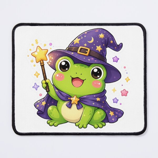 Item preview, Kawaii Wizard Frog Sticker – Magical Frog Mage designed and sold by PixelMood Stickers.