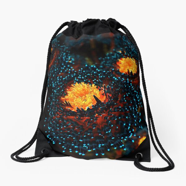 Electric Dahlia Drawstring Bag