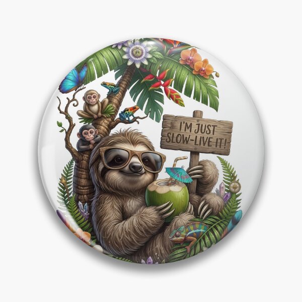 Item preview, Slow Live It Tropical Sloth designed and sold by Sovereign Supply Co..