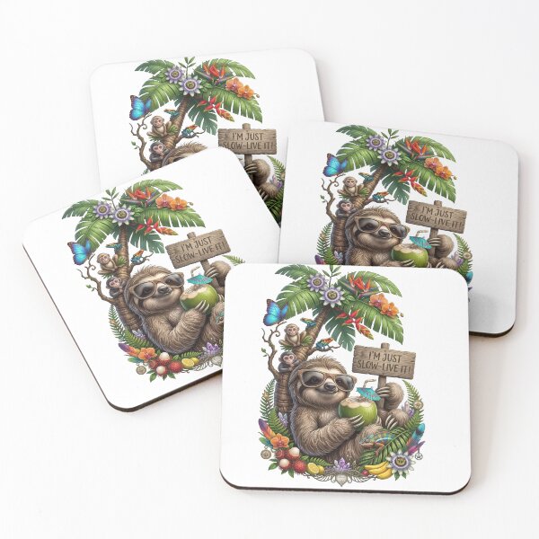 Item preview, Slow Live It Tropical Sloth designed and sold by Sovereign Supply Co..