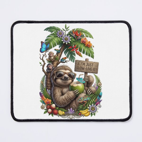 Item preview, Slow Live It Tropical Sloth designed and sold by Sovereign Supply Co..