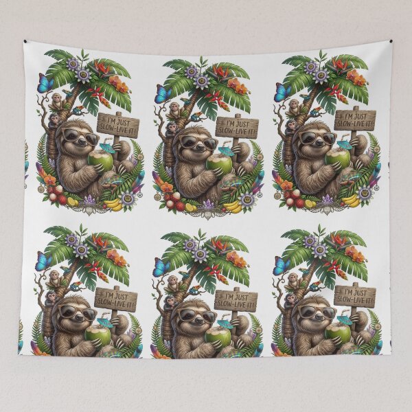 Item preview, Slow Live It Tropical Sloth designed and sold by Sovereign Supply Co..