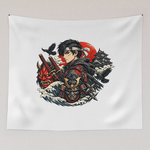 Item preview, Anime Samurai Warrior – Dual Sword Swordsman Design designed and sold by Rolta.