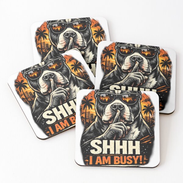 Item preview, SHHH I Am Busy Pitbull T-Shirt designed and sold by INVIKETOS.