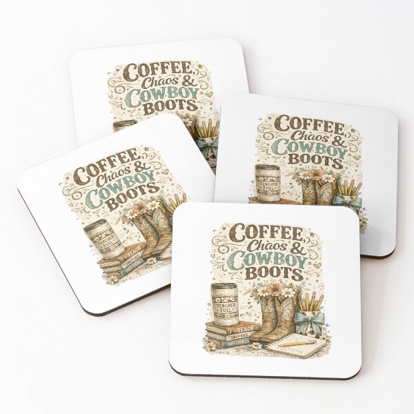 Item preview, Coffee Chaos & Cowboy Boots Teacher Life designed and sold by Chic_Clip_Craft.