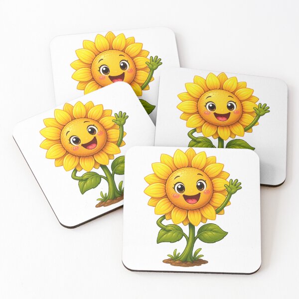 Item preview, Smiling Sunflower Sticker | Cute Happy Flower Cartoon designed and sold by Creativeeworld777.