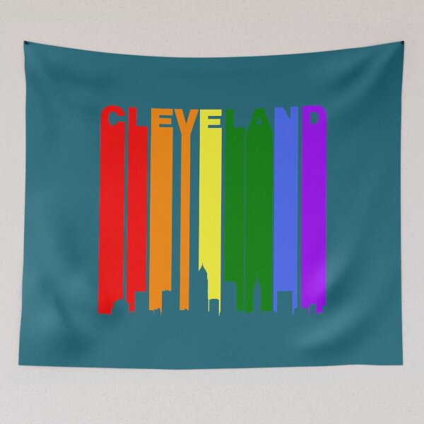 Item preview, Cleveland Downtown Rainbow Skyline LGBT Gay Pride  designed and sold by TarynArdine.