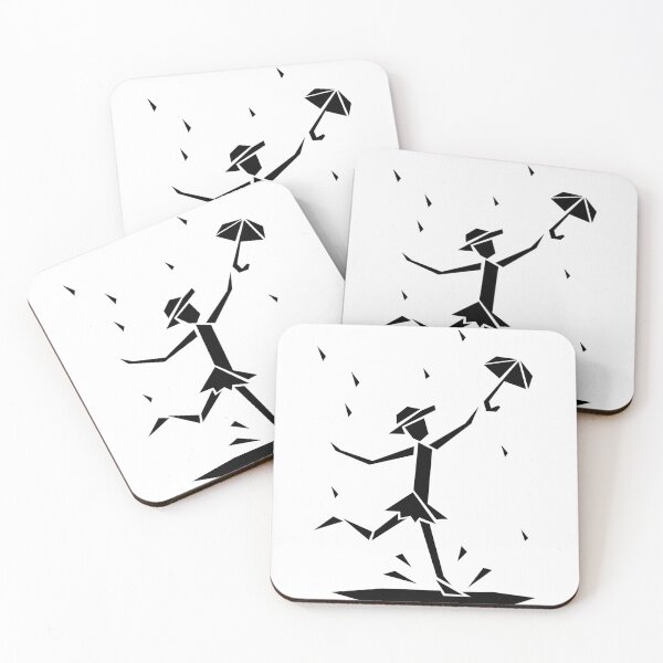 Item preview, Geometric Dancer Holding Umbrella in the Wind designed and sold by matybrak.