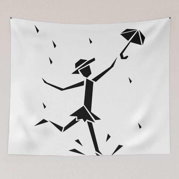 Item preview, Geometric Dancer Holding Umbrella in the Wind designed and sold by quibrak.
