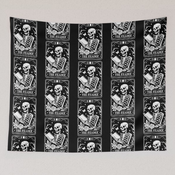 Item preview, The Reader Skeleton Tarot Card Gothic Book Lover Bookworm designed and sold by alidiaa.