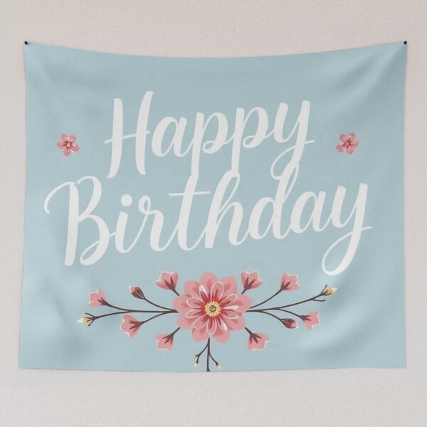 Item preview, Pale Blue Floral Birthday Card designed and sold by IntelliMindDesigns.