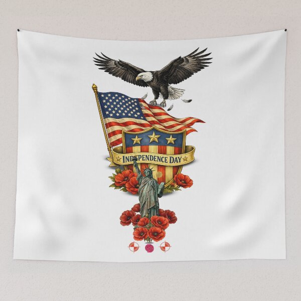 Item preview, Independence Day, flag & eagle designed and sold by m-yoga-store.