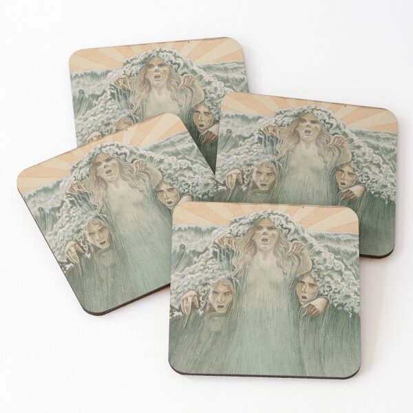 Item preview, La Vague by Carlos Schwabe - Art Nouveau Ocean Goddess Print for Mythology Art Lovers designed and sold by RickE.
