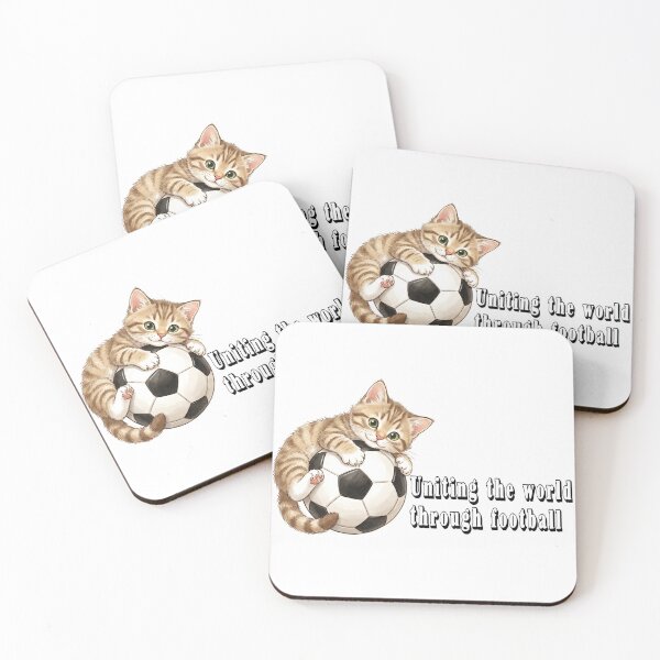 Item preview, Cute Cat Hugging Soccer Ball – Kawaii Kitten Football Illustration designed and sold by XODAD.