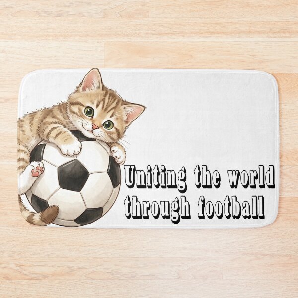 Item preview, Cute Cat Hugging Soccer Ball – Kawaii Kitten Football Illustration designed and sold by XODAD.