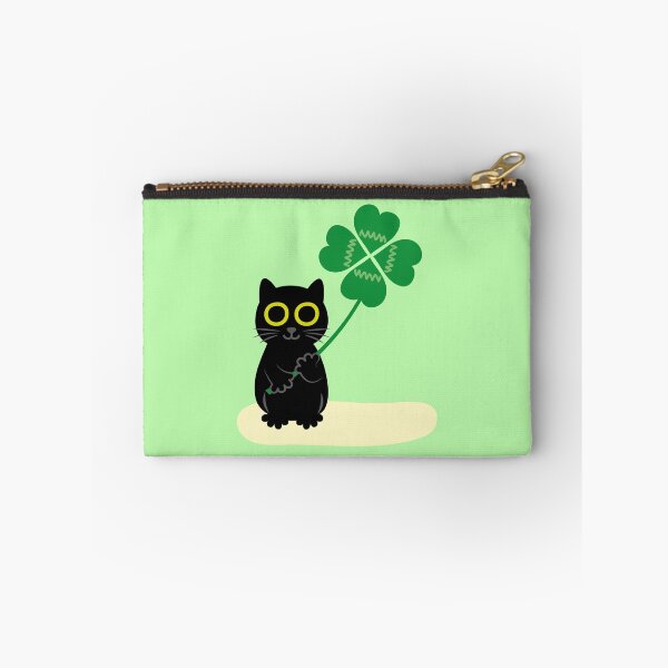 Item preview, Lucky Black Cat with Four Leaf Clover designed and sold by fishdesigns.