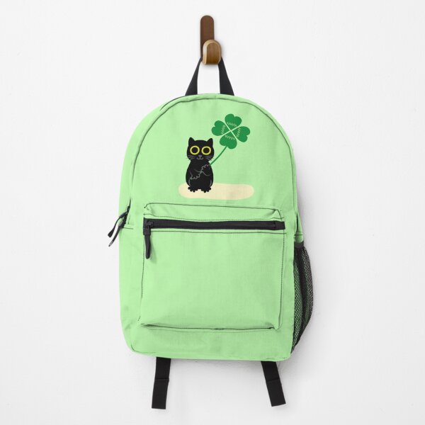 Item preview, Lucky Black Cat with Four Leaf Clover designed and sold by fishdesigns.