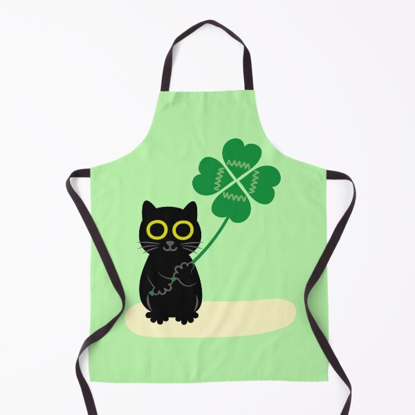 Item preview, Lucky Black Cat with Four Leaf Clover designed and sold by fishdesigns.