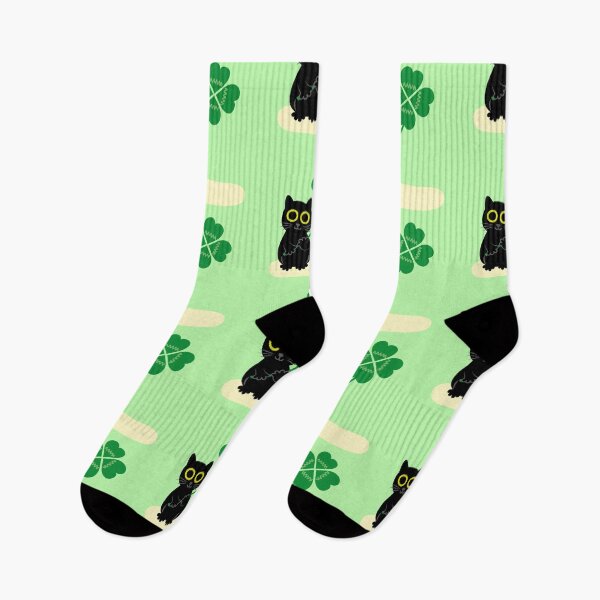 Item preview, Lucky Black Cat with Four Leaf Clover designed and sold by fishdesigns.
