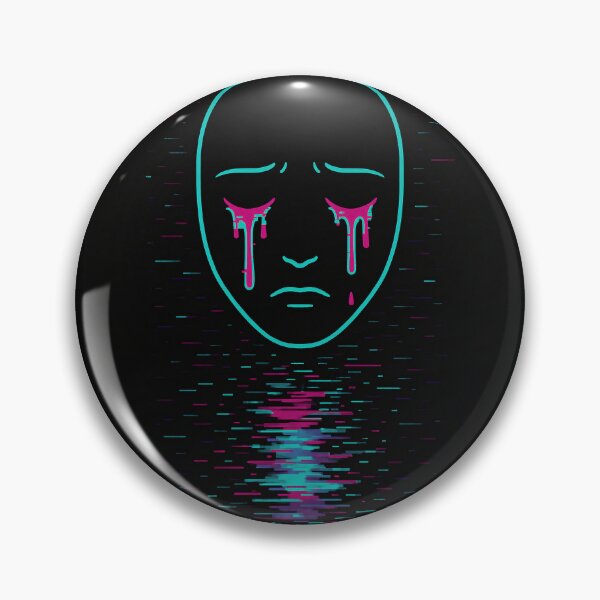 Item preview, Digital Tears – Neon Glitch Crying Face designed and sold by JupiterGlitchEmpire.