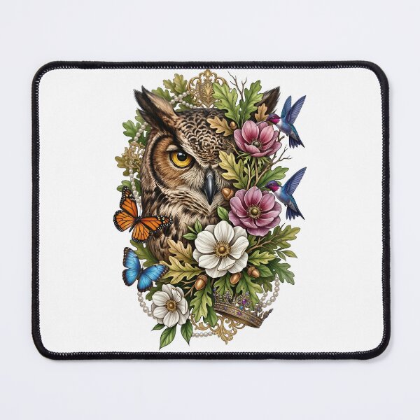 Item preview, Floral Majestic Owl Royal Hummingbird designed and sold by Sovereign Supply Co..