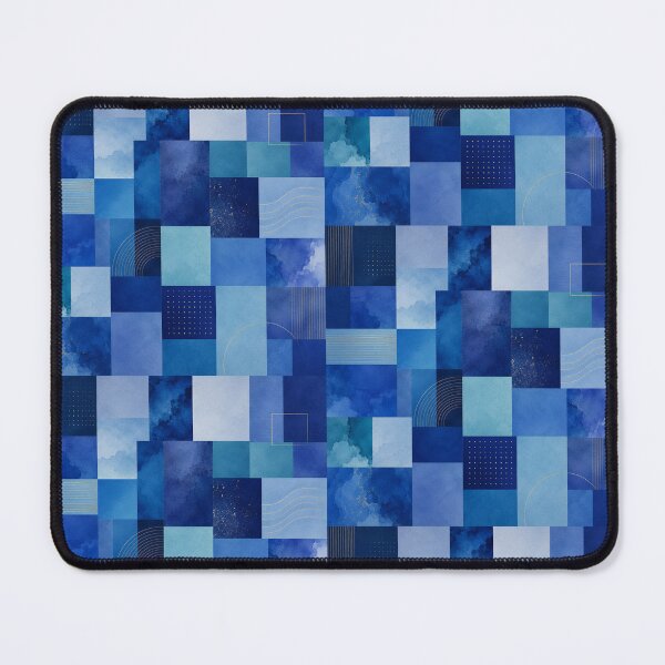 Item preview, Blue Abstract Watercolor Geometric Wall Art Print, Modern Navy Blue Squares Canvas Decor, Contemporary Minimalist Home Office Artwork designed and sold by Hookesmode.