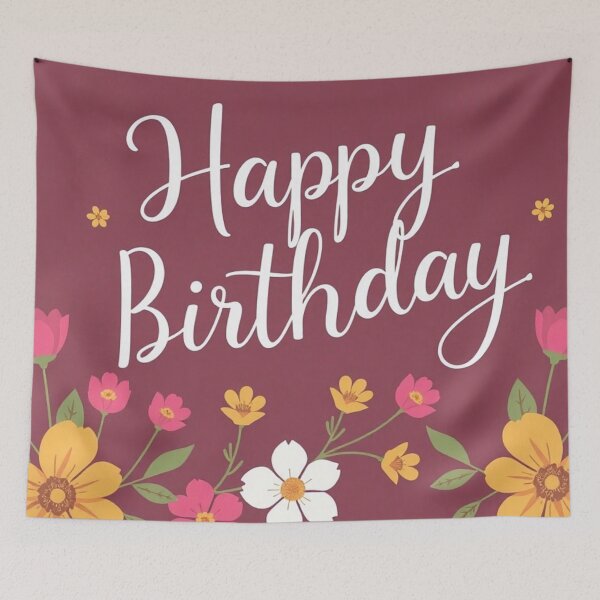 Item preview, Burgundy Floral Birthday Card designed and sold by IntelliMindDesigns.