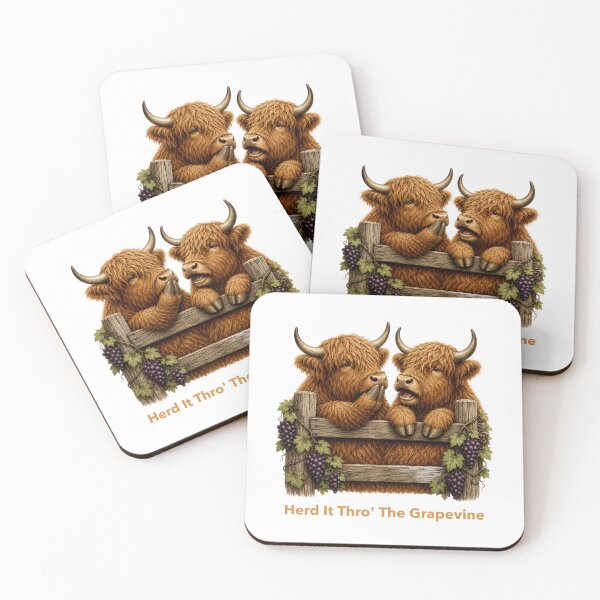 Item preview, Scottish Highland Cattle Gossiping Over a Grapevine designed and sold by AberDons.