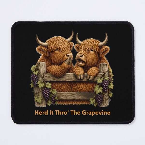 Item preview, Scottish Highland Cattle Gossiping Over a Grapevine designed and sold by AberDons.