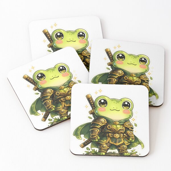 Item preview, Kawaii Frog Knight Sticker – Anime Frog Warrior designed and sold by PixelMood Stickers.