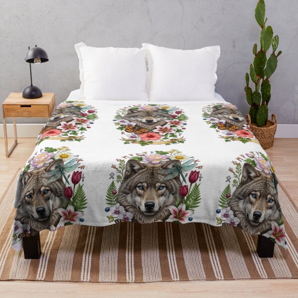 Item preview, Majestic Wolf Head Floral Cottagecore designed and sold by Sovereign Supply Co..