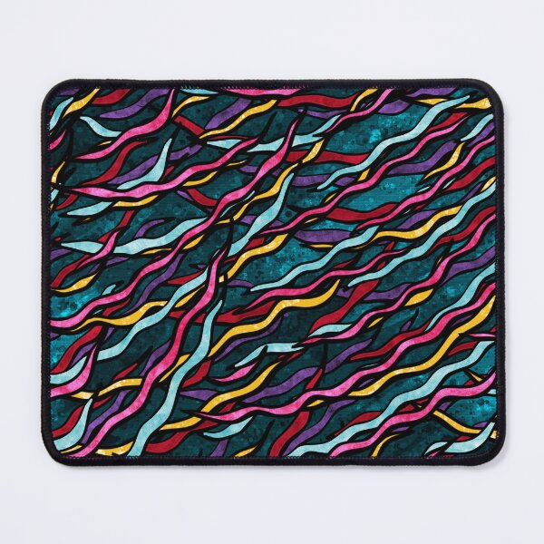 Item preview, Rainbow ribbons pattern on duck blue background designed and sold by NadiaChevrel.