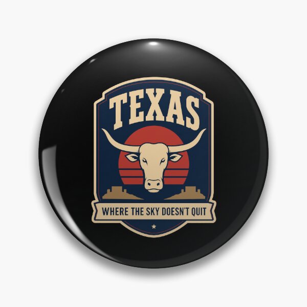 Item preview, Texas Longhorn Big Sky Western Badge designed and sold by Lyfeinsights.