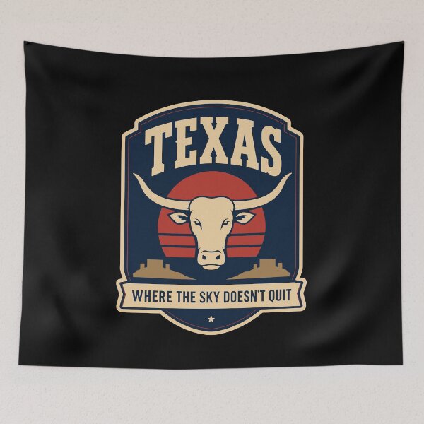 Item preview, Texas Longhorn Big Sky Western Badge designed and sold by Lyfeinsights.