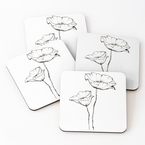 Item preview, Poppies black and white designed and sold by UnaEmme.