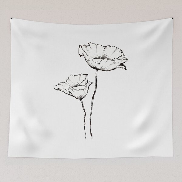 Item preview, Poppies black and white designed and sold by UnaEmme.