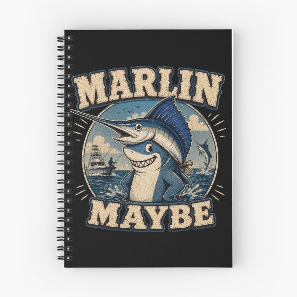 Item preview, Marlin Maybe Funny Fishing Shark Art designed and sold by Retr0Tshirts.