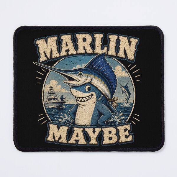 Item preview, Marlin Maybe Funny Fishing Shark Art designed and sold by Retr0Tshirts.
