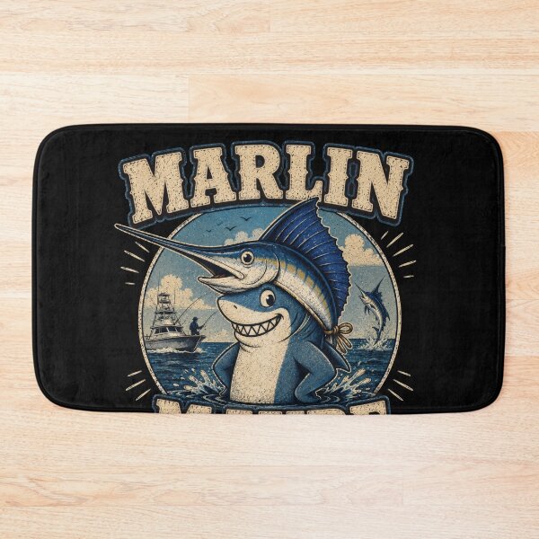 Item preview, Marlin Maybe Funny Fishing Shark Art designed and sold by Retr0Tshirts.