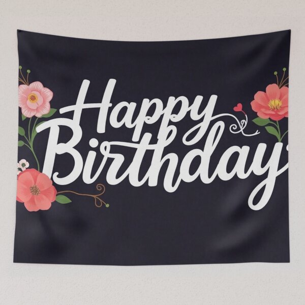 Item preview, Navy Floral Birthday Card designed and sold by IntelliMindDesigns.