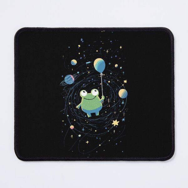 Item preview, Cute Frog Holding Balloon Space Galaxy Art Poster designed and sold by PixelQ.