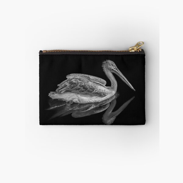 Item preview, Black and White Pelican Reflection Fine Art Minimalism designed and sold by MariaAbaza.