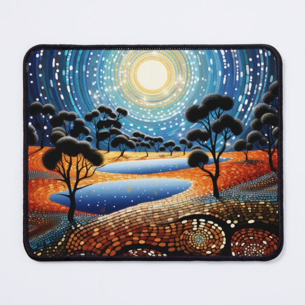 Item preview, Aboriginal Inspired Dot Art - Night Local Pond designed and sold by GrinGalore.